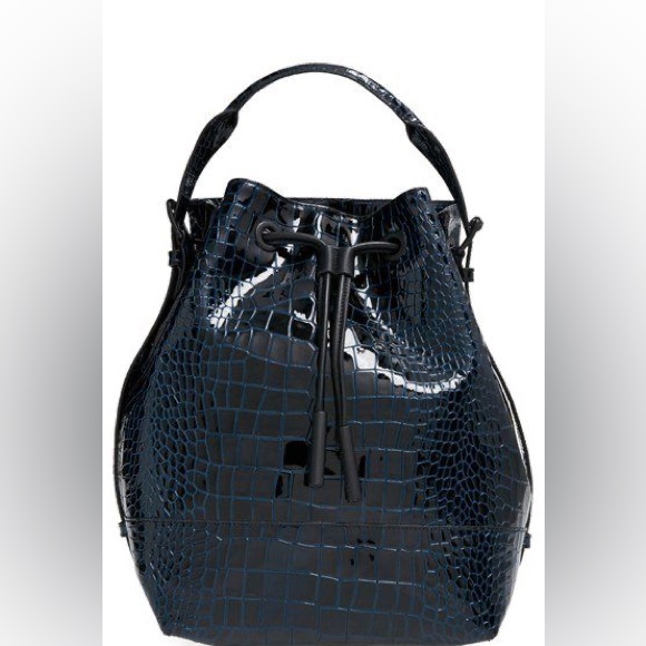 Opening ceremony NWOT✴️Navy Izzy' Croc Embossed Leather Backpack. - Picture 14 of 15
